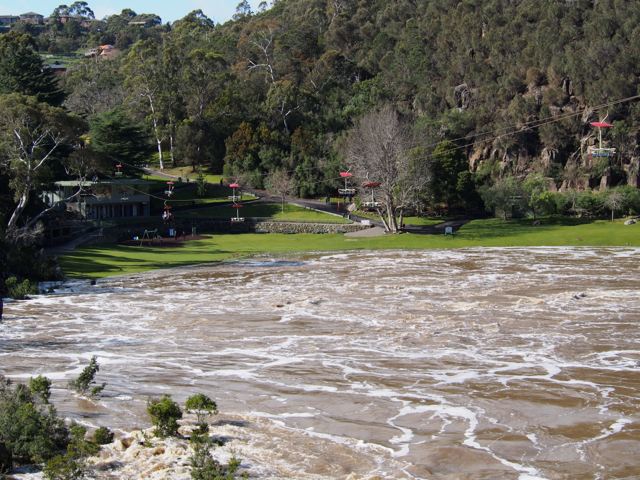 The First Basin picnic and play area is flooded.  There is a proper swimming pool under that water.