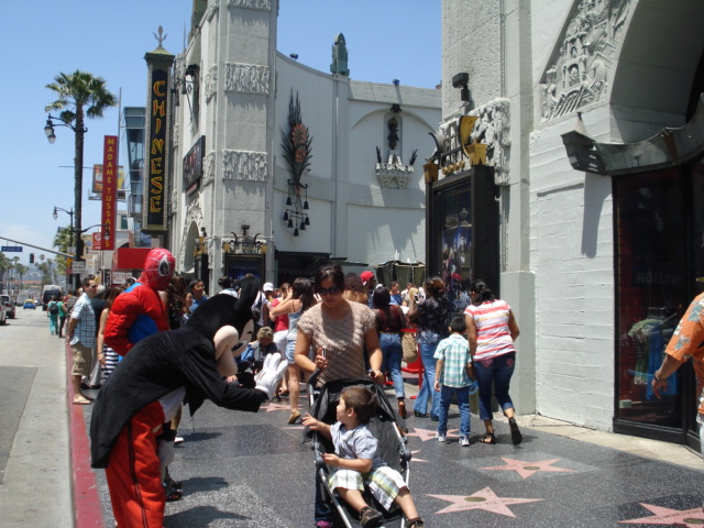 I never realised that there were thousands of TV, music, radio and movie stars' names along the Hollywood Walk of Fame. They seem to just go on and on forever and they go up side streets too.