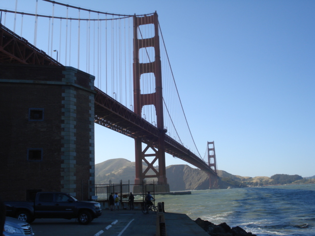 We visited the Golden Gate Bridge up nice and close.