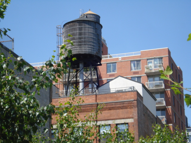 They have these old water towers on many of the tall buildings in the city. I was quite surprised at the sight.