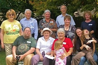 L - R BACK Lynne, Alfred, Bluey, Ian, K (Brissie), Suzy

FRONT Keith, Sharon, June & Laura, Kate & Leila