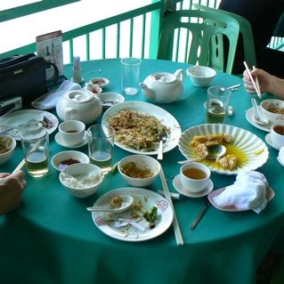 The leftovers towards the end of lunch.