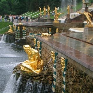 Part of the gardens at Peterhof