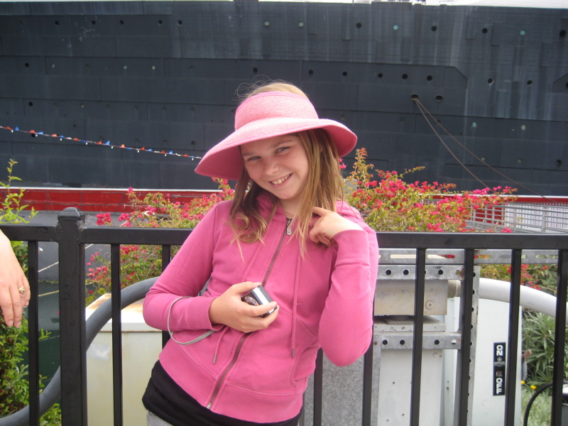 Kids were fascinated with my hat.  Turns out it matched her outfit!