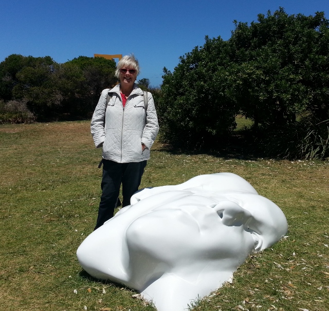 This is one of the exhibits in Sydney's Sculptures by the Sea Exhibition, which spans the Sydney coast from Bondi Beach to Tamarama.