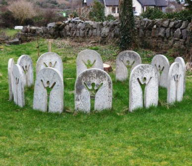 When we stopped for gas these were in the cemetery.