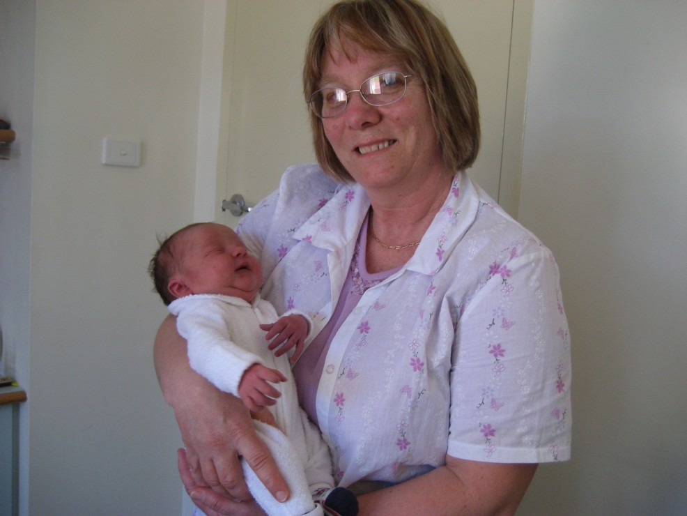 Having a cuddle with my 1 day old  Gr Nephew Steven Jai 21 Sept 2010