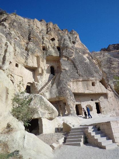 The Christians came here in the first century and hollowed out the rocks to live and build their churches. The old frescos are still on the walls in the churches.