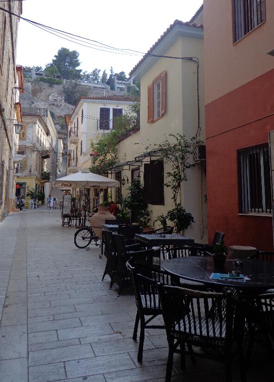 A quaint back street. We stopped here to walk around the town and buy an ice cream!