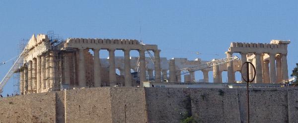 View of the Parthenon from the balcony of our hotel.