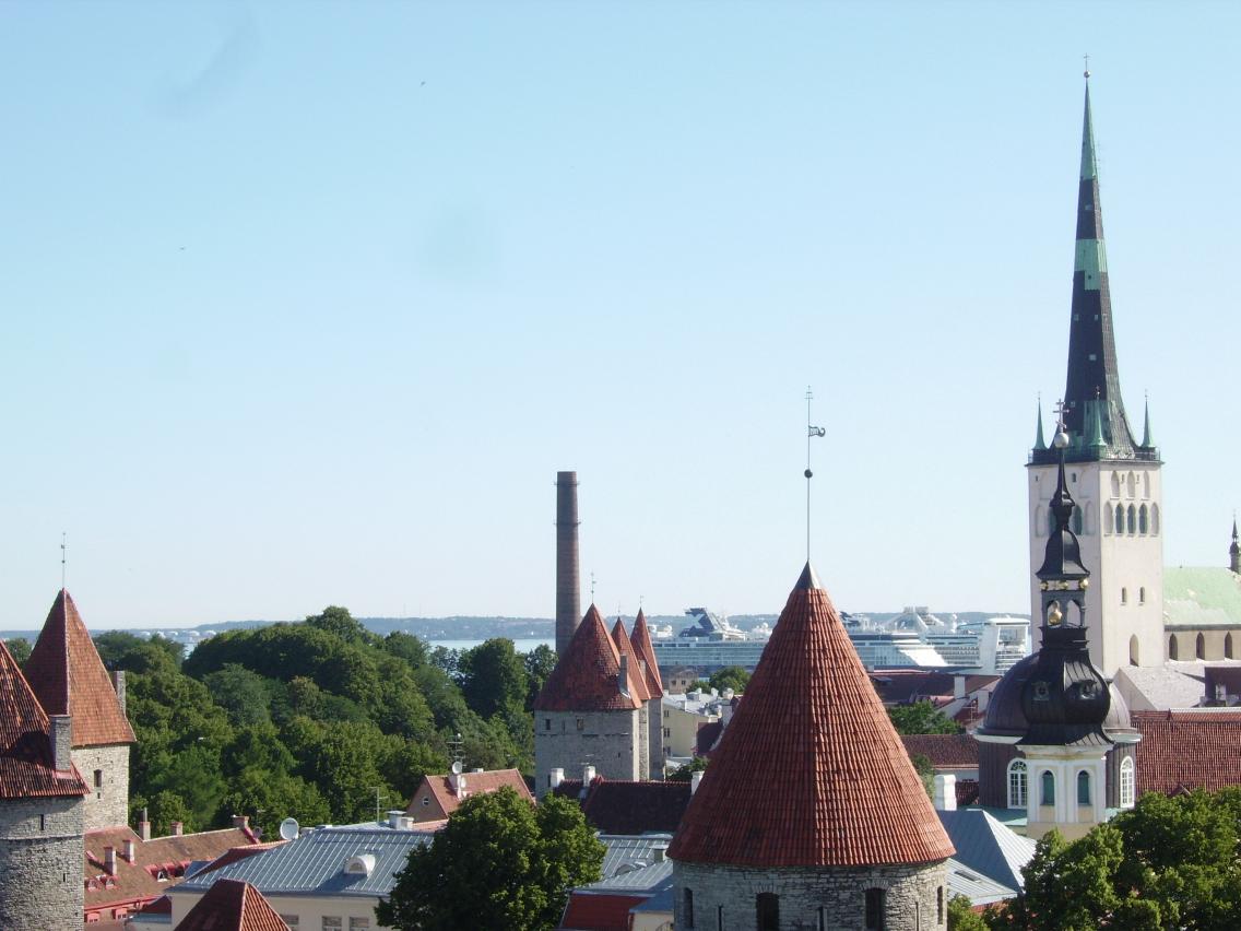 Looking over the red roofs and some towers of Tallin. July '07