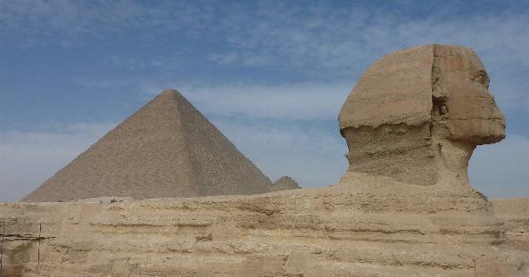 Giza plateau.About 2,500BC  Carved from an outcrop of natural rock.