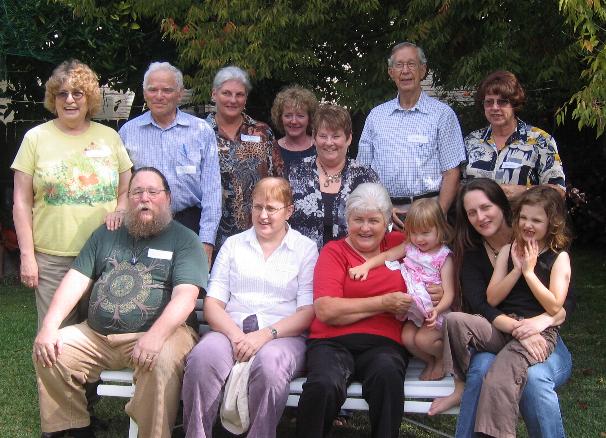 B Row.Lynne, Alfred,Bluey,Suzy, K(Brissie), Ian, Anne
F.Row, Keith, Sharon, June and Laura, Kate with Leia.