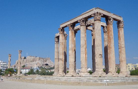 Temple of Zeus. Acropolis is in the back ground.