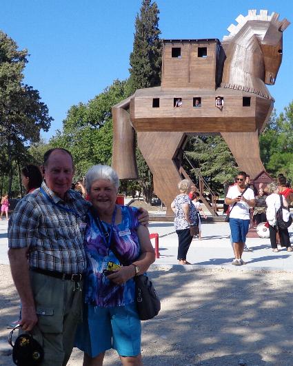 After walking around the Ancient site everyone had to have a photo taken with this huge wooden horse. The city and the war are true but our guide was sceptical about the wooden horse! Archaeologists are finding there are about 9 layers to the ancient city.