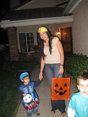 My Grandson KEVIN with his mother ready for Halloween Day.
CA/USA .