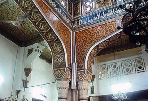 Inside view of El Atarine Mosque in Alexandria Egypt.