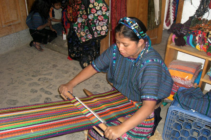 Weaving shop in small town of San Antonio.