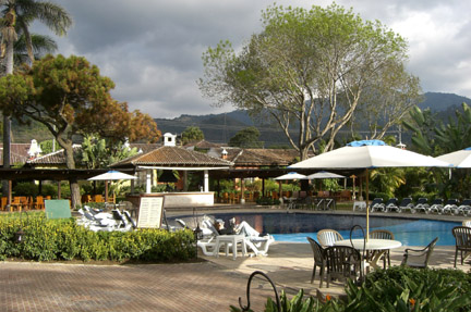 The hotel grounds. Very pretty, despite the dark clouds rolling in! No, it didn't rain.