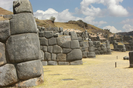 Sacsayhuaman (sexy woman) is a massive archeological site overlooking Cusco.