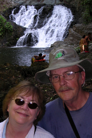 Kathy and Bruce. Our guide was literally hanging off a rock to take this!