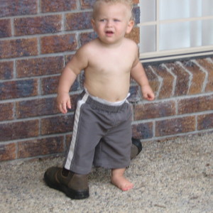 <b>My great nephew Jack trying to fill his Daddy's boots</b>