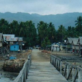 Looking from Riung jetty to the village