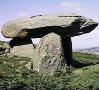 <b>This is a MAEN. In Wales it means a stone and this one is a prehistoric burial chamber.</b>