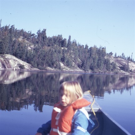 <b>With daughter Sharon on the lakes in Manitoba</b>