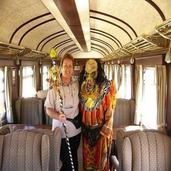 with chief on Orient Express, Peru