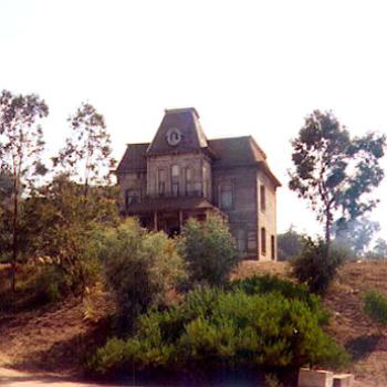 <b>"Psycho" house, Universal Studios back lot, Hollywood CA. This is the house built for the Alfred Hitchcock movie of 1960. / kr NC</b>