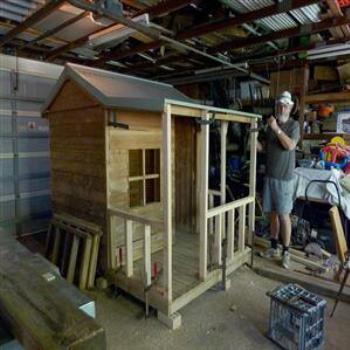 <b>Hubby making a cubby for the grandchildren - Wendy/Perth</b>