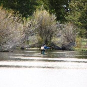 <b>Fly fisherman having fun at Green Lake in Utah - by Wilodene May 2010</b>