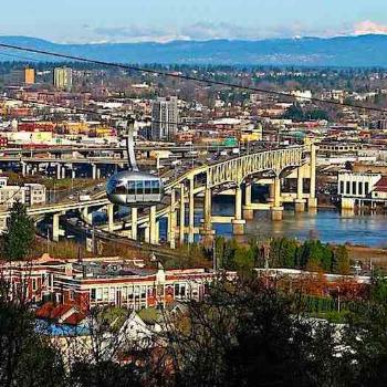 <b>Portland aerial tram, Willamette, view of city from west side</b>