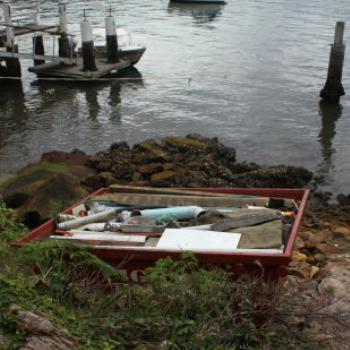 1439  full skip awaiting collection, Hawkesbury River Oct'10, Kate/Sydney