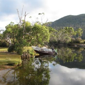 Trout fishing spot, Lake St. Clair, Tasmania - Sacky