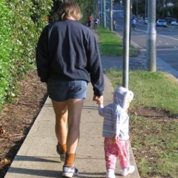 <b>Laura and Daddy walking home from the park</b>