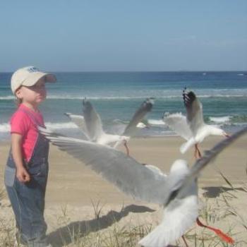 Laura with some seagulls