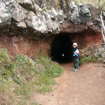 <b>My grandson Johnathan about to enter a cave on our trail walk, NZ (Anne)</b>