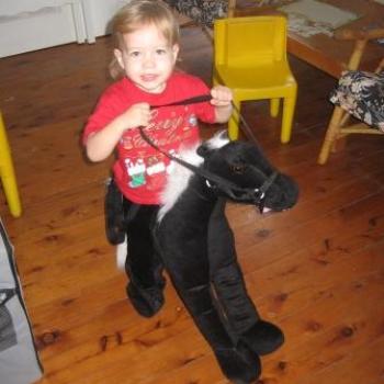 <b>Laura and her Black Boy horse</b>