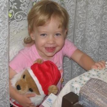 Laura with her Santa Bear