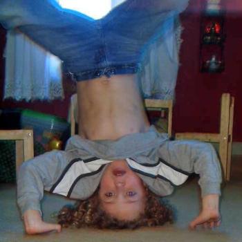 <b>Elijah (Serena's Son) in a headstand</b>