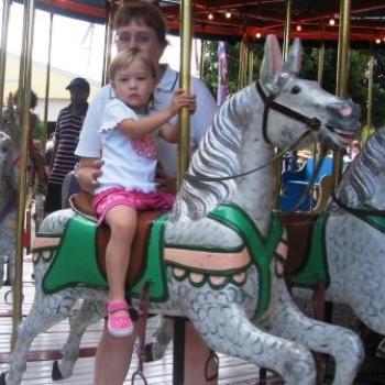 On the Carosel Horse (real one is better!)