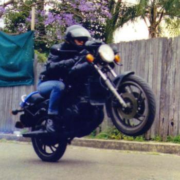 My daughter doing a wheelie 1990'sKate/Sydney