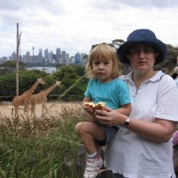 Laura and Mummy with the Giraffes