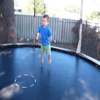 <b>Bailey on the trampoline 21mths old, Anne Albany</b>