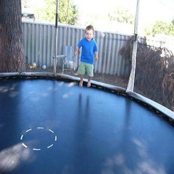 Bailey on the trampoline 21mths old, Anne Albany