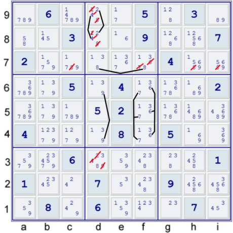 Hidden pair and four locked candidates