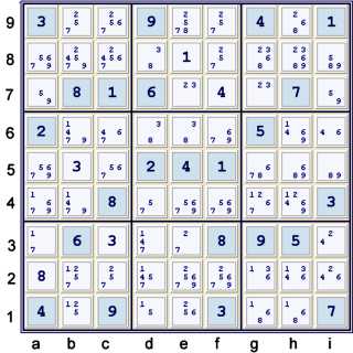 Possibility Matrix after pair 59 eliminations