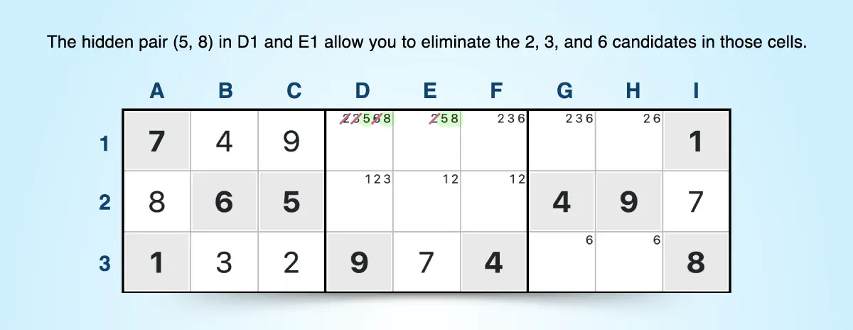 hidden pairs in a block